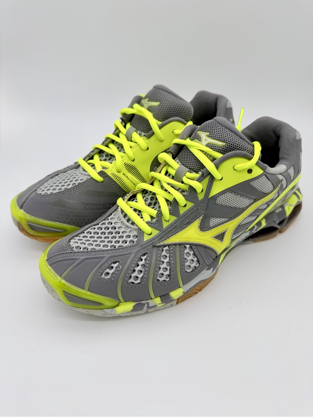 Mizuno Wave Tornado X Women’s Volleyball Shoes Gray Neon Yellow Size 10